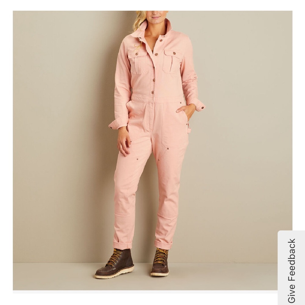 Stunning and stylish pink Duluth Trading coveralls